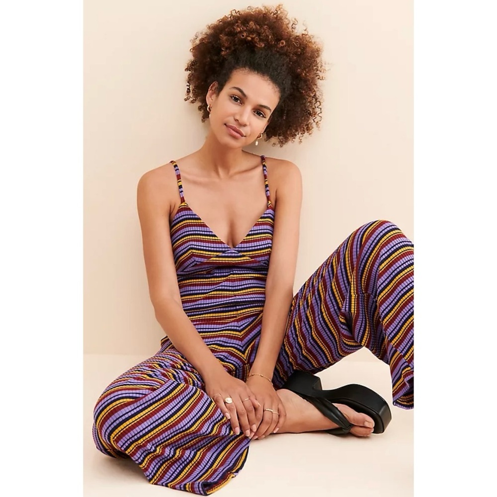 Anthropologie SUNDRY Striped Knit Jumpsuit Sz. Small Sz. 4-6
